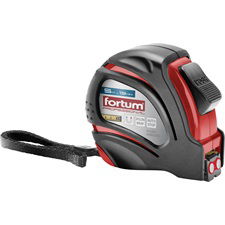 Fortum Mérőszalag, 1 stoppos, ABS műanyag ház, gumírozott; 5m×19mm nylon bevonatú szalag, mágneses vég FORTUM termék fő termékképe
