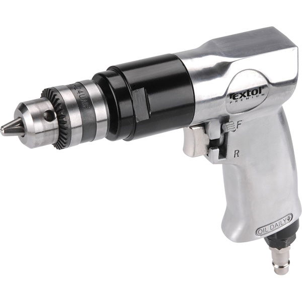 EXTOL Pneumatikus fúrógép,1-10mm befogás, kulcsos tokmány (3/8"-24UNF) 1.800 1/min, 113l/min, 6,3 Bar, 1/4" tömlőcsatl.,1,1 kg termék fő termékképe