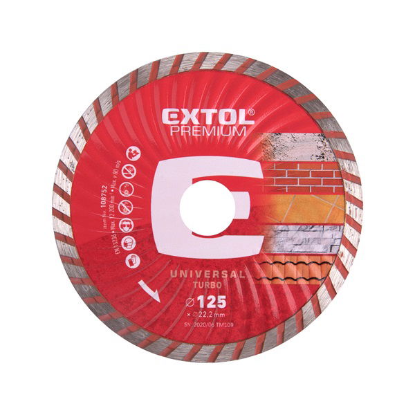 EXTOL Gyémántvágó TURBO gránit/kerámia; 150×22,2mm, max.10.200 ford/perc termék fő termékképe
