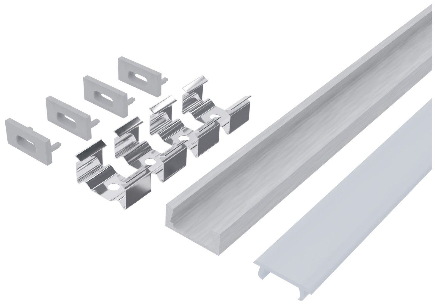 AVIDE Alu profil "V" 15,8x15,8mm Sarok opál burával 2m "szett" termék fő termékképe