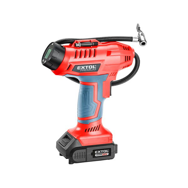 EXTOL Akkus légkompresszor, Share20V, 20V, Li-ion, 1 db akku, 1 db töltő termék fő termékképe