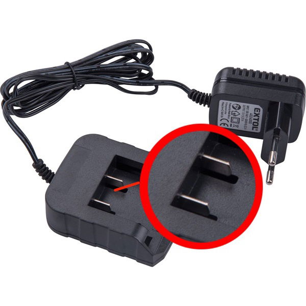 EXTOL Akkutöltő ÚJABB TÍPUSÚ 12V 402400 és 402401 Li-ion akkuhoz, 3 SARU, töltési idő: 4,5 óra termék fő termékképe