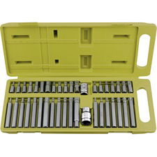 EXTOL BIT  készlet 40 db HEX-TORX-XZN, 10mm, adapter 3/8" és 1/2", CrV, műanyag dobozban termék fő termékképe