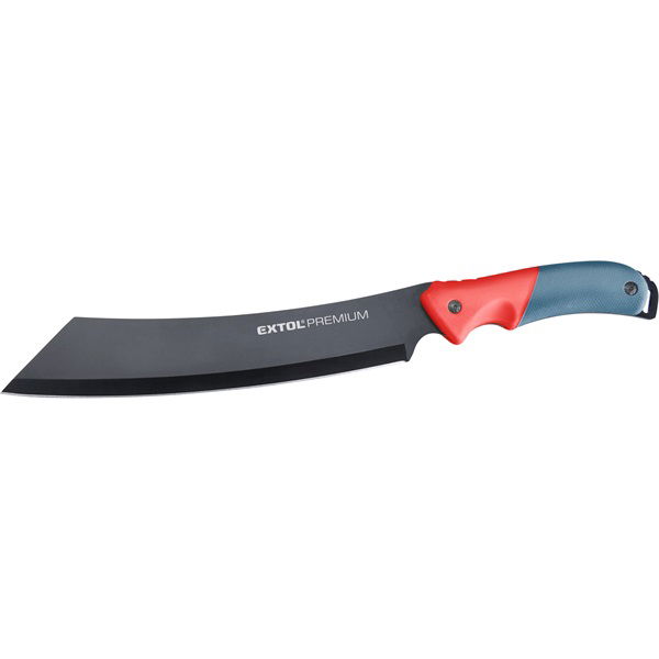EXTOL Bozótvágó kés (machete), teljes/penge hossz: 400/265mm, ívelt rozsdamentes acél penge, PP+TPR nyél, nylon tok termék fő termékképe
