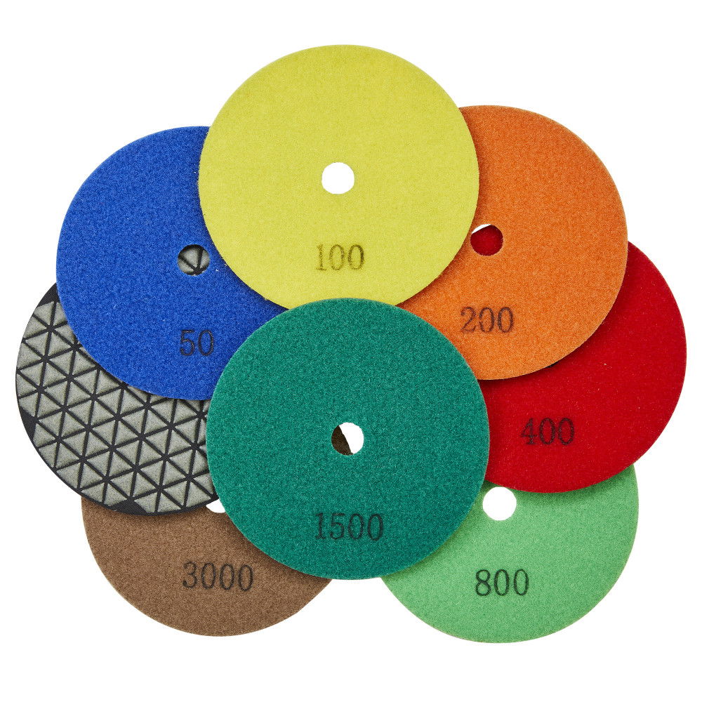 CFPGØ125 Grit3000 tépőzáras száraz beton polírozó tárcsa termék fő termékképe