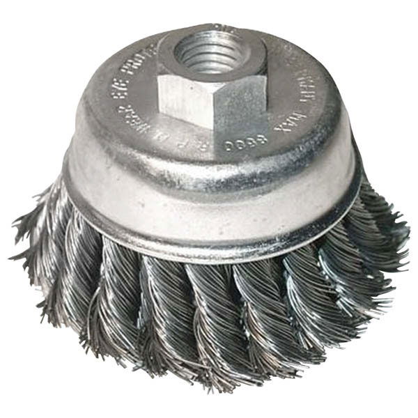 EXTOL Drótcsiszoló fazékkefe sodort szálú ; sarokcsiszolóhoz, M14×2 két soros, 80mm, max. 12500 ford/perc termék fő termékképe