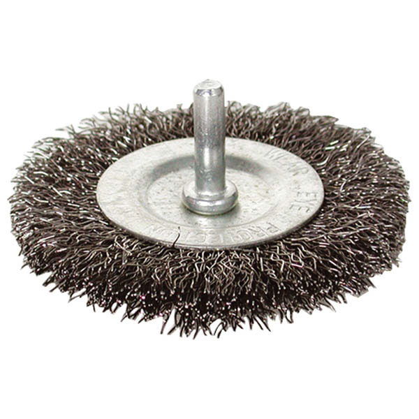 EXTOL Drótcsiszoló körkefe, 75mm, fúrógépbe fogható: 6mm csap, rezezett acél, max. 4500 ford/perc termék fő termékképe