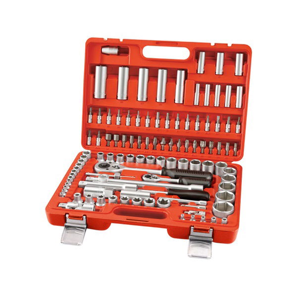 Extol dugókulcs készlet CV., racsnis 45 fog ; 1/4" és 1/2", 108db, 4-32mm, 35db bit(lapos, kereszt,imbusz,torx), gyertyak.16-21mm termék fő termékképe