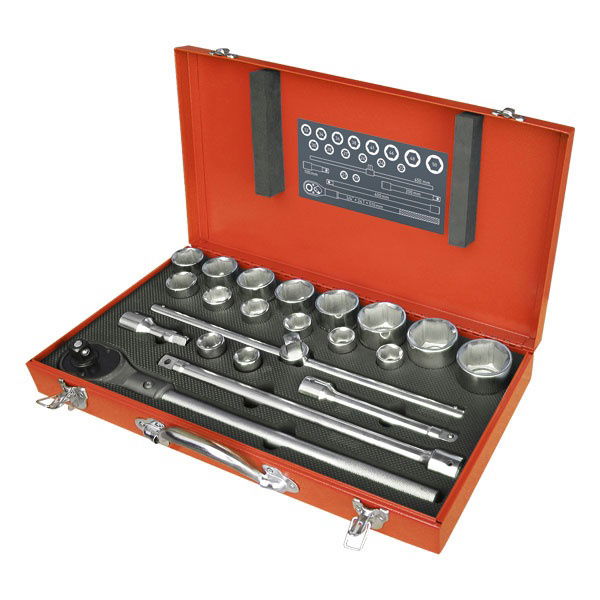 Extol dugókulcs készlet , 22db; 3/4", 19-50mm, CV., 24 fogú racsni, fém doboz termék fő termékképe