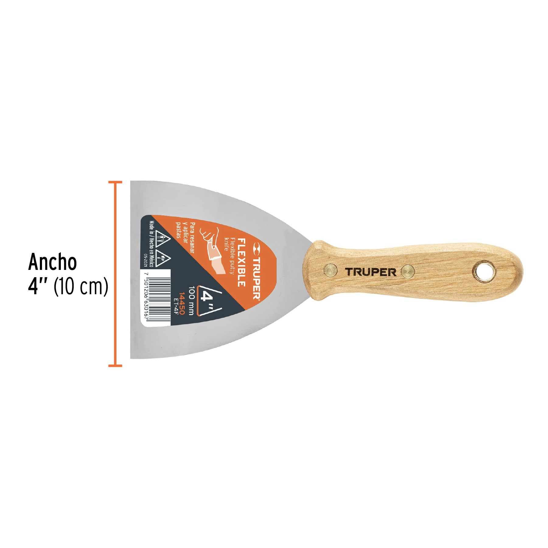 TRUPER Spakli rugalmas, fa nyéllel 10cm-es, ET-4F termék fő termékképe