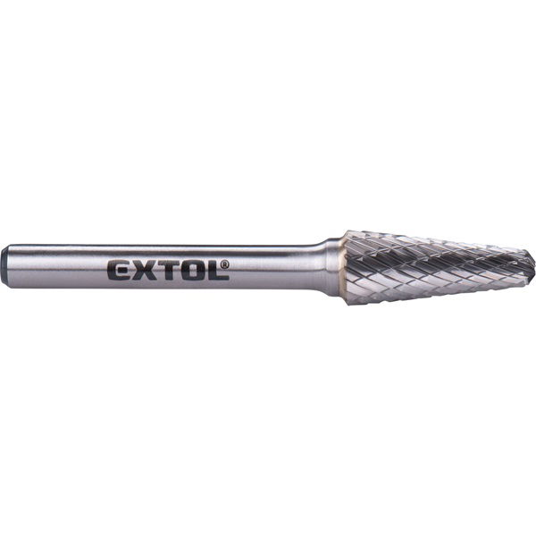 EXTOL Keményfém turbómaró (rotormaró), kúpos, kerek orrú, átmérő 10×25mm/szár 6mm, keresztfogazás termék fő termékképe
