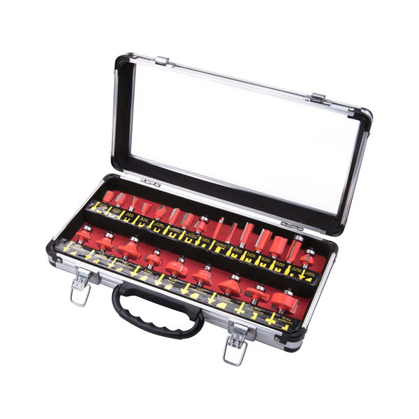 EXTOL Felsőmaró készlet 24db (alu kofferben) ; 8mm-es befogással, keményfém lapkás termék fő termékképe