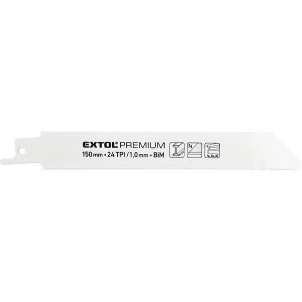 EXTOL Szablyafűrészlap készlet., 3db, Bosch befogás, 150 mm, 24T, Bimetal, fém anyagokhoz, tiszta vágás termék fő termékképe