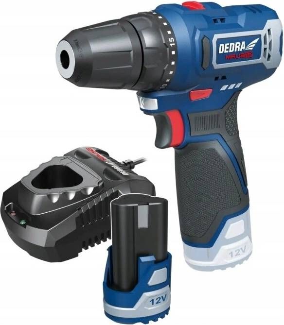 DEDRA Készlet 12V-os DED7331 Fúró-fúrógép+DED7302 töltő+DED7320 2,0Ah termék fő termékképe