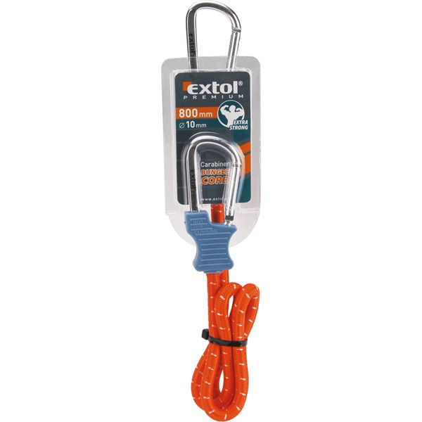 EXTOL Gumipók 1 db, 120 cm × 10mm, mindkét végén karabínerrel, extra erős gumi termék fő termékképe