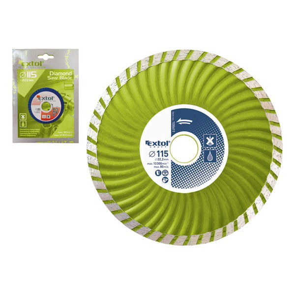 EXTOL Gyémántvágó TURBO; 115×2,2×22,2mm, max.13.200 ford/perc termék fő termékképe