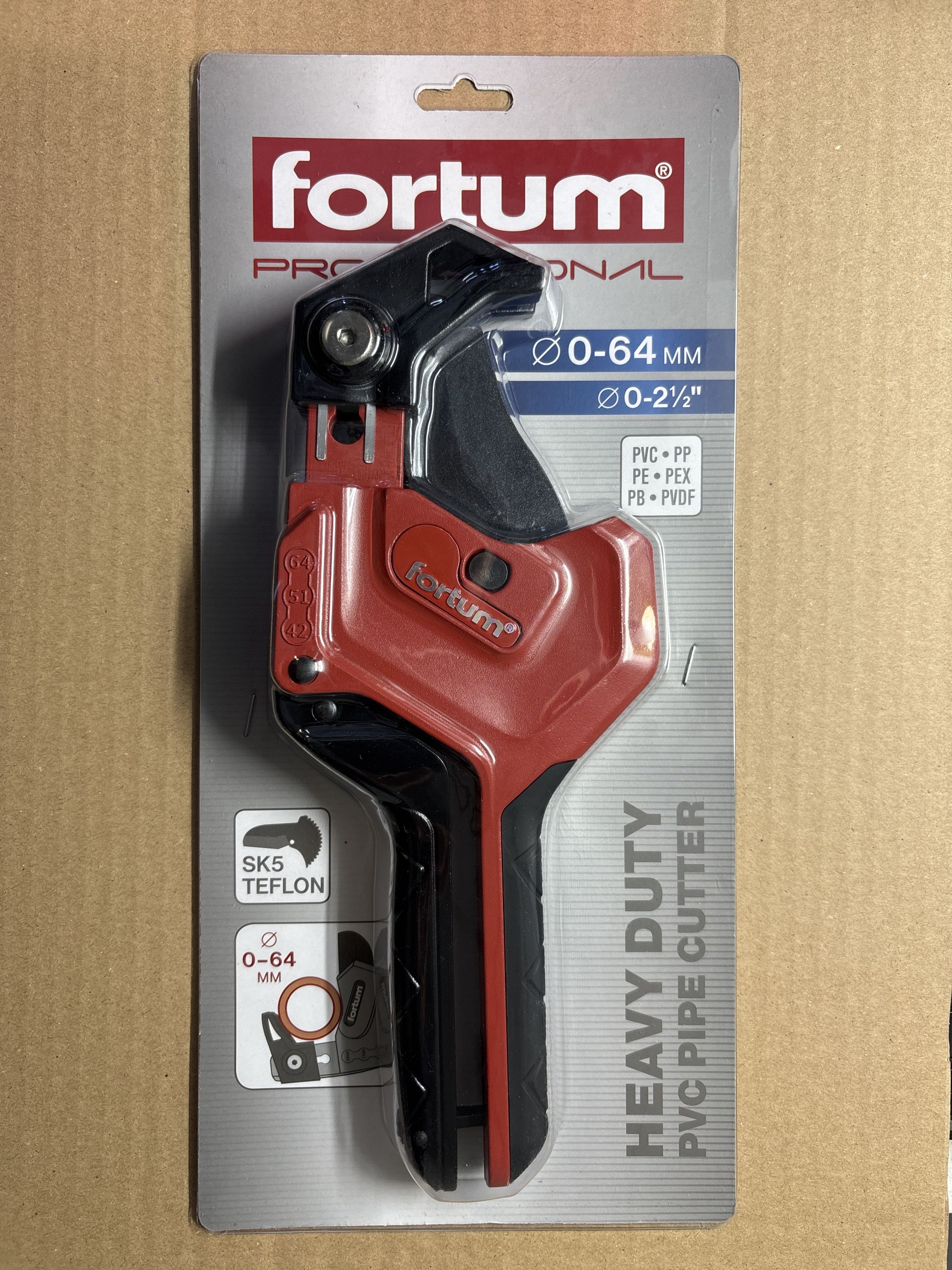 műanyagcső vágóolló, max.: 64mm, 3 fokozat, (PVC, PPR, PP, PE, PEX, PB, PVDF csövekhez) termék fő termékképe