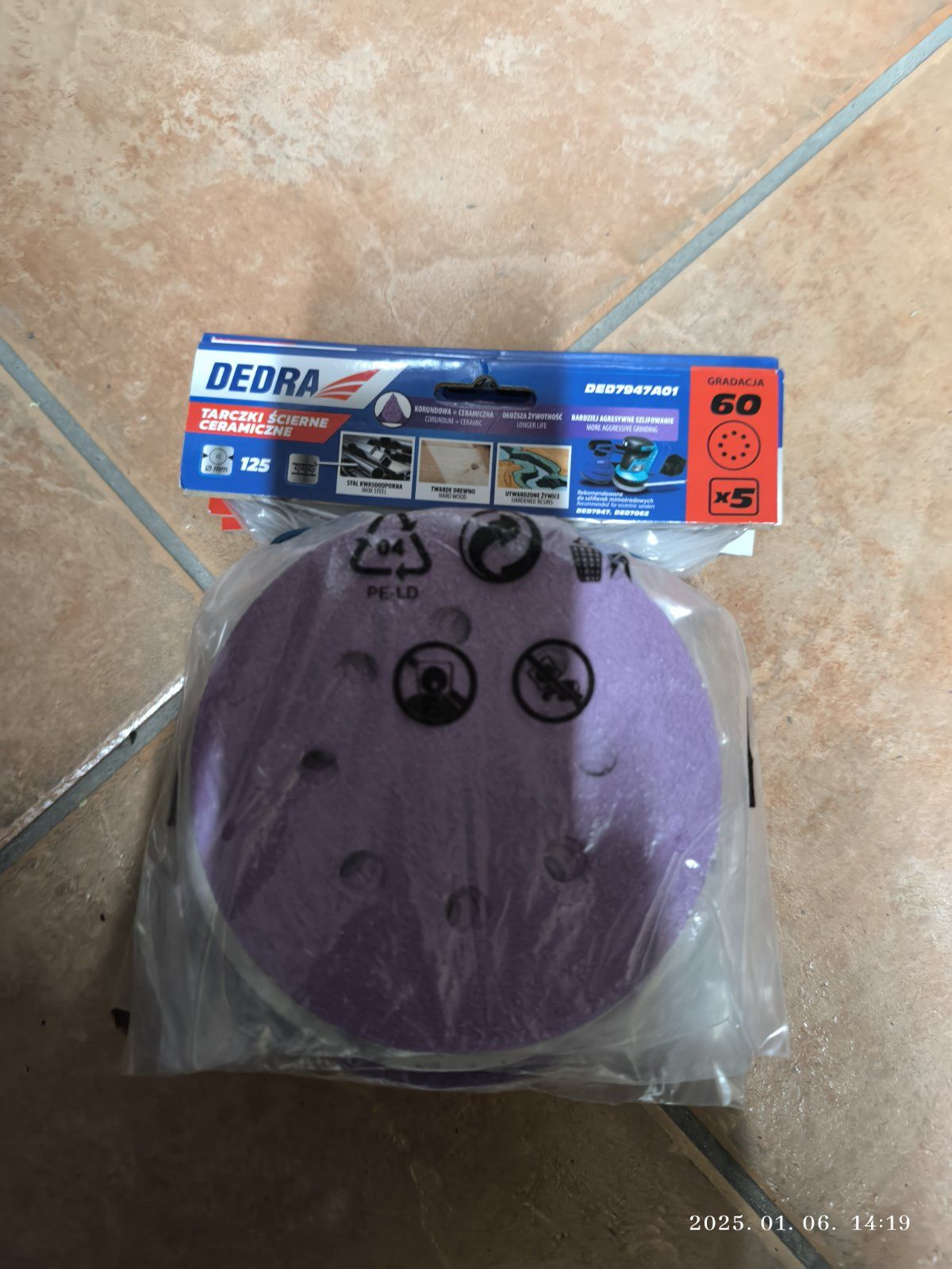 DEDRA Csiszolópapír 125mm 8 lyukas P600 5db / csomag termék fő termékképe