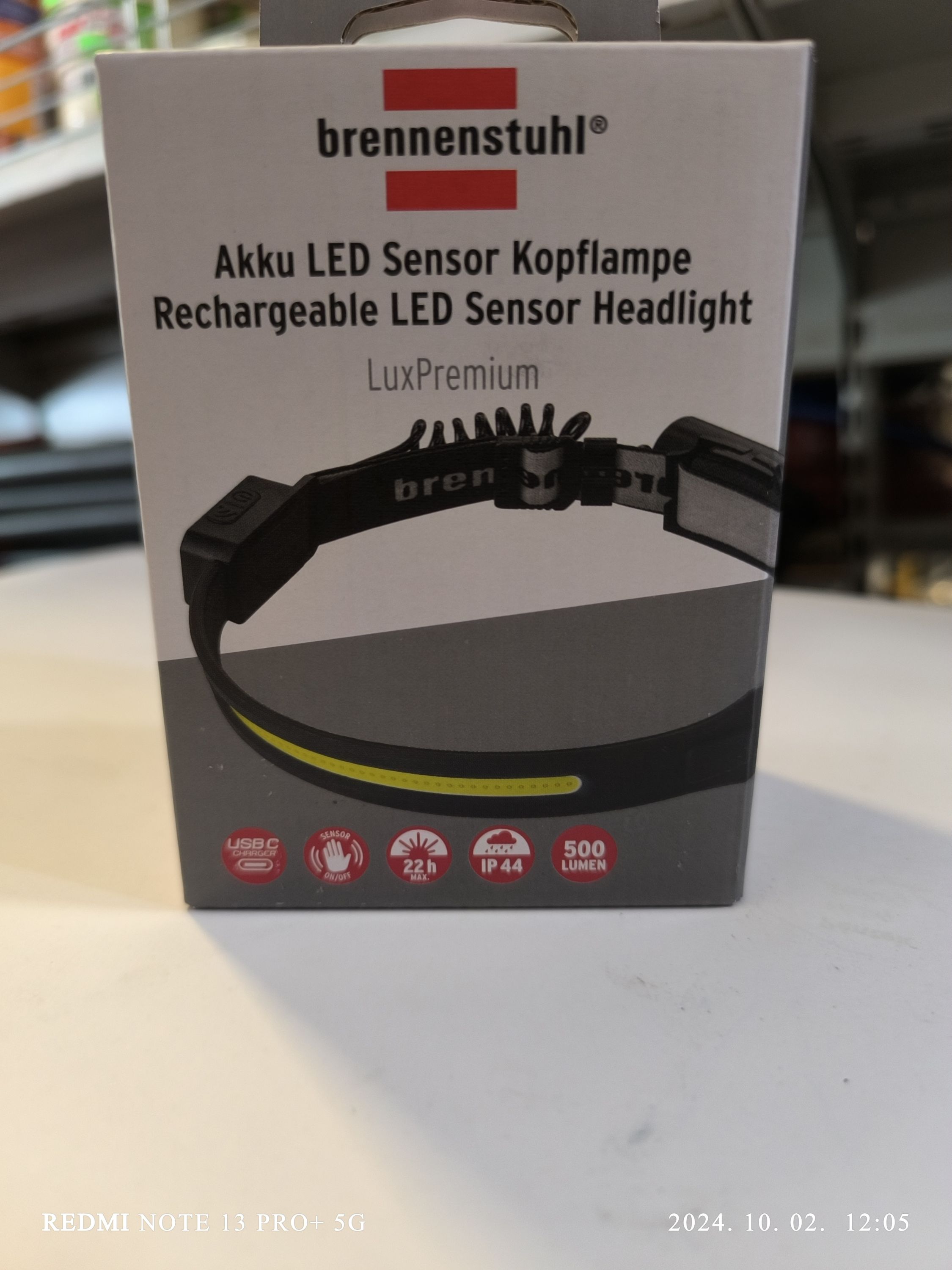 Brennenstuhl  LuxPremium újratölthető LED-es szenzoros fejlámpa SL 500A IP44 500lm termék fő termékképe