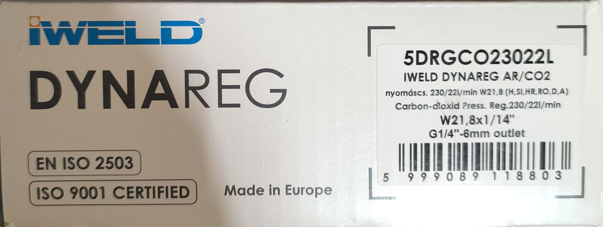IWELD DYNAREG CO2 Nyomáscs. 230/22l/min W21,8 (H, SL, HR, RO, D, A ) termék fő termékképe