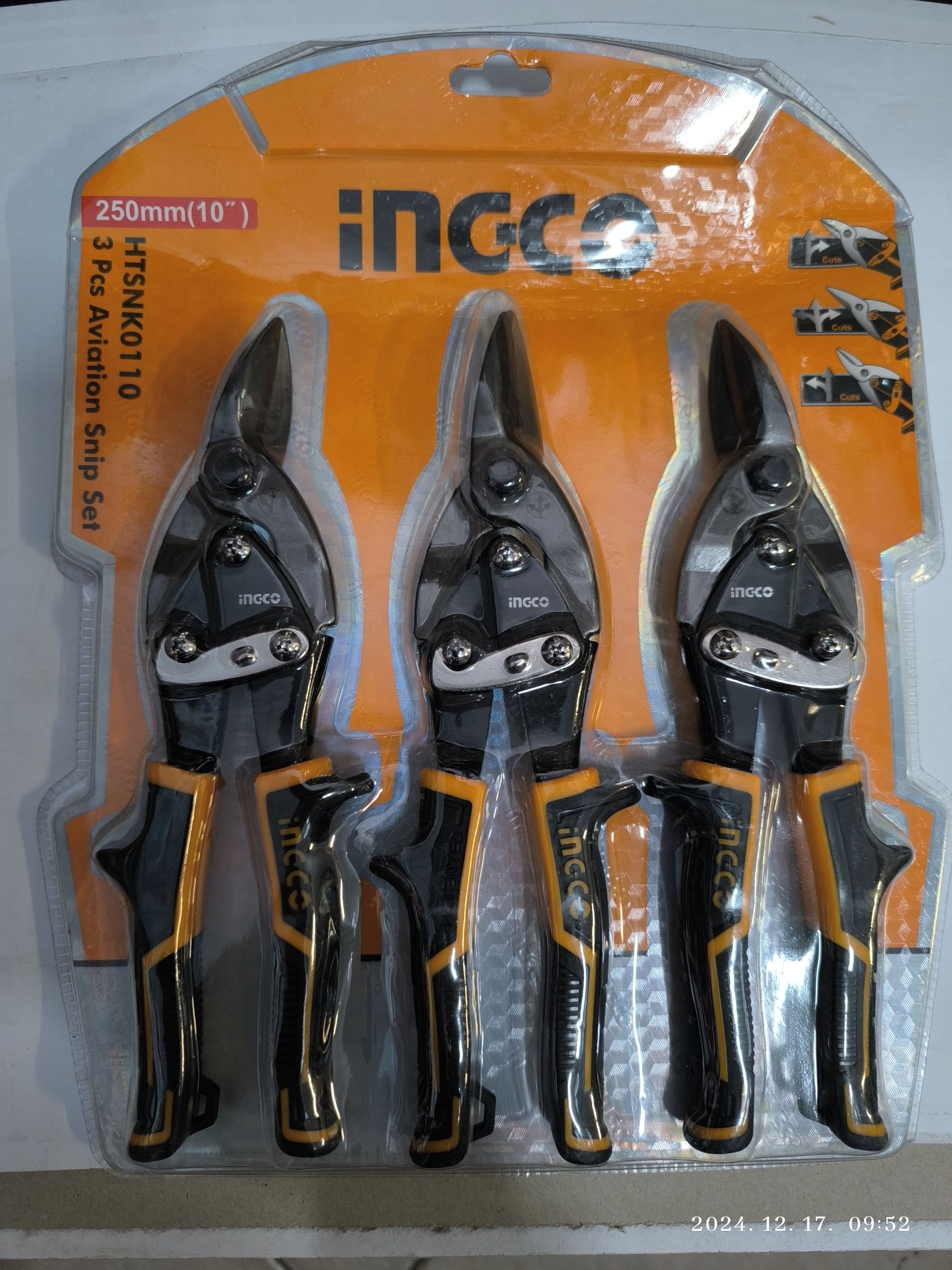 INGCO Lemezvágó olló készlet  3 részes termék fő termékképe
