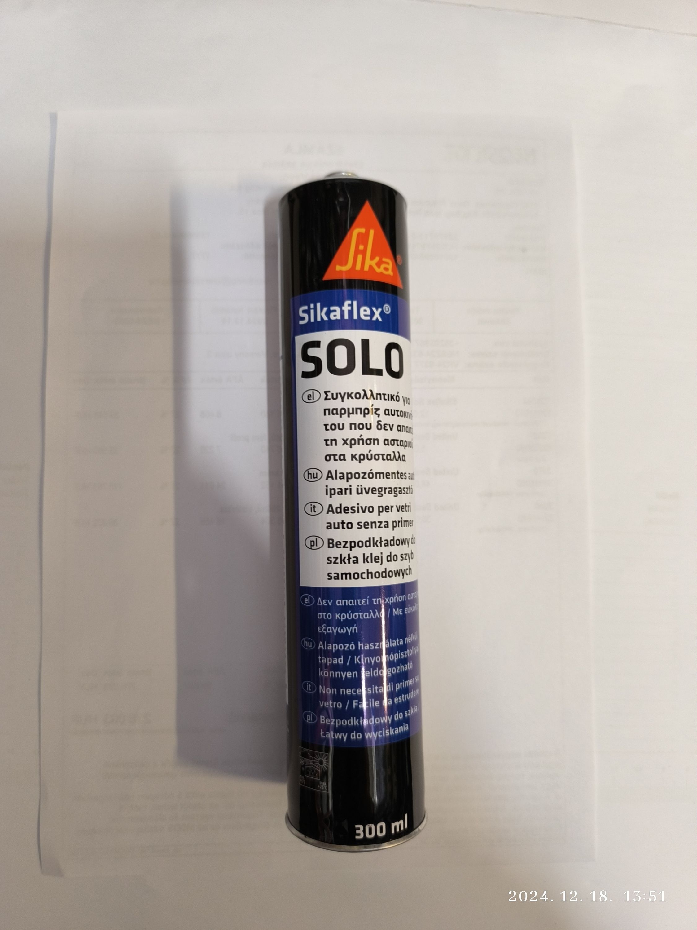 Sikaflex Solo szélvédőragasztó 300ml termék fő termékképe