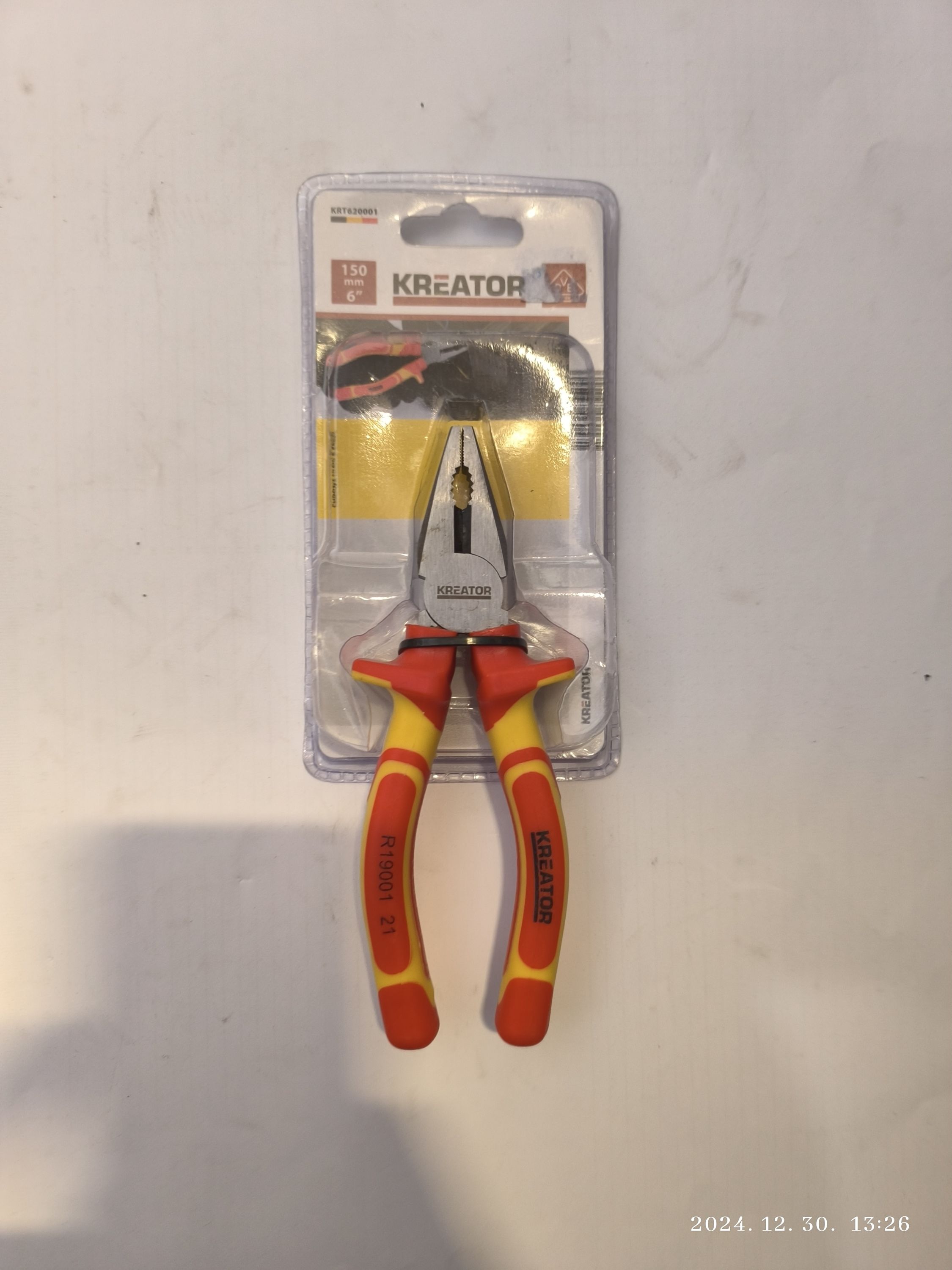 KREATOR Szigetelt kombinált fogó 150mm termék fő termékképe