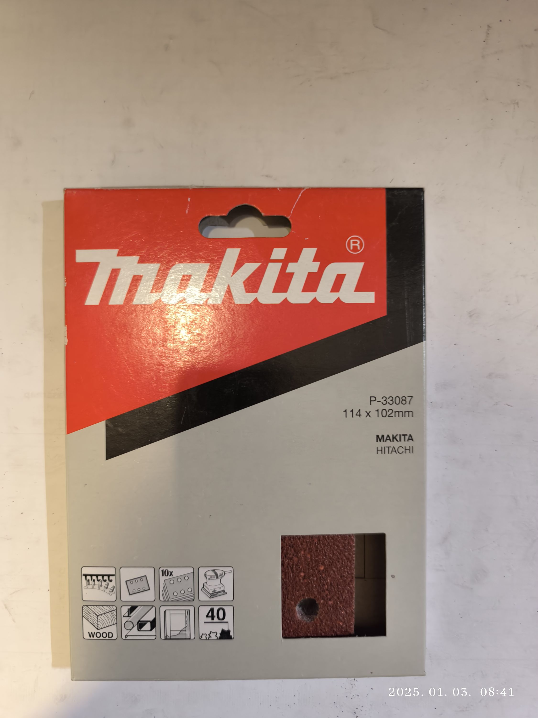 MAKITA Csiszolópapir 114x102mm 10db/csomag P40 termék fő termékképe