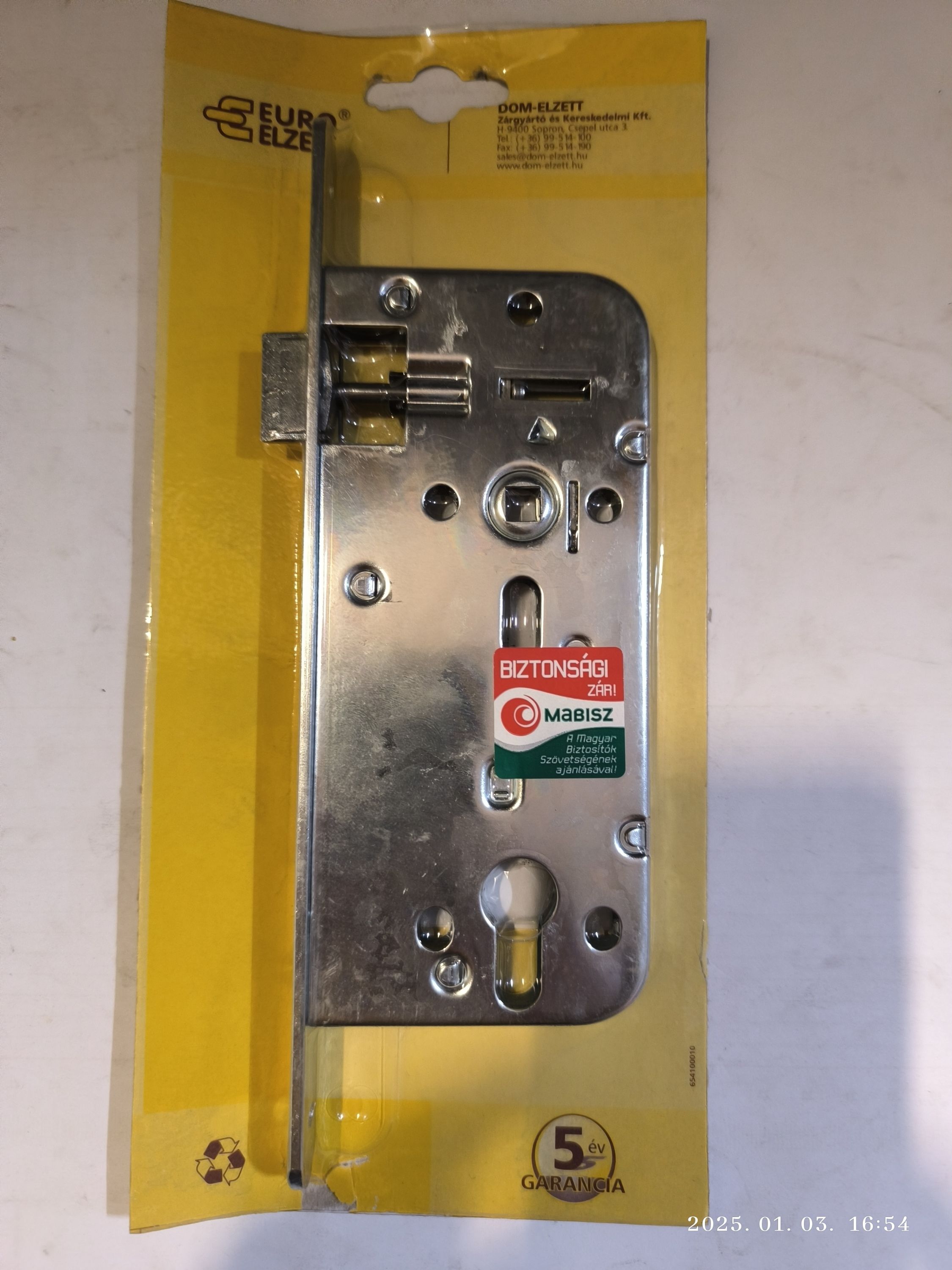 EURO ELZETT MIDI bevéső épületzár cilinderes HK/HK termék fő termékképe