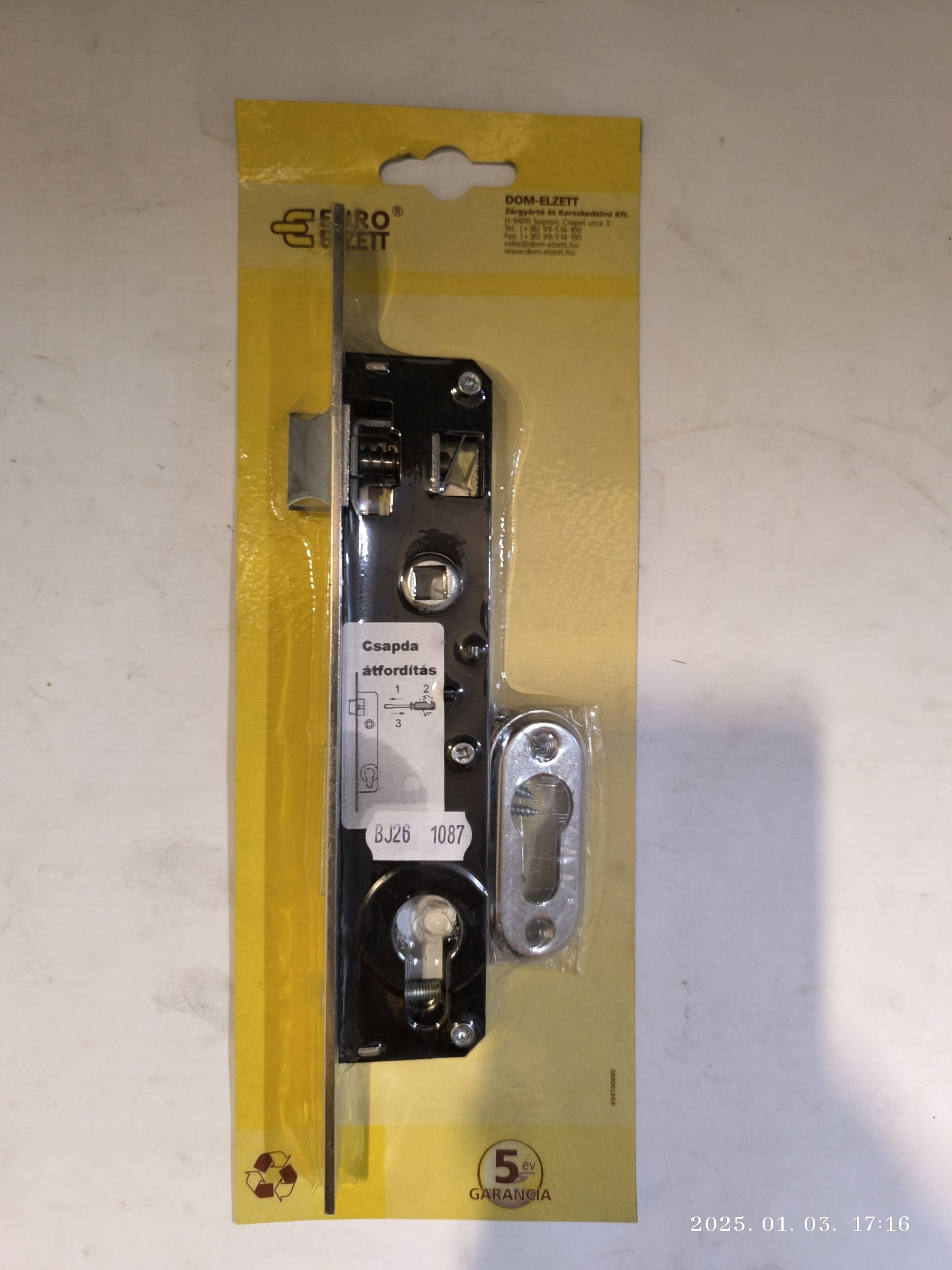 EURO ELZETT  3389/25 portálzár váltós skin-pack termék fő termékképe