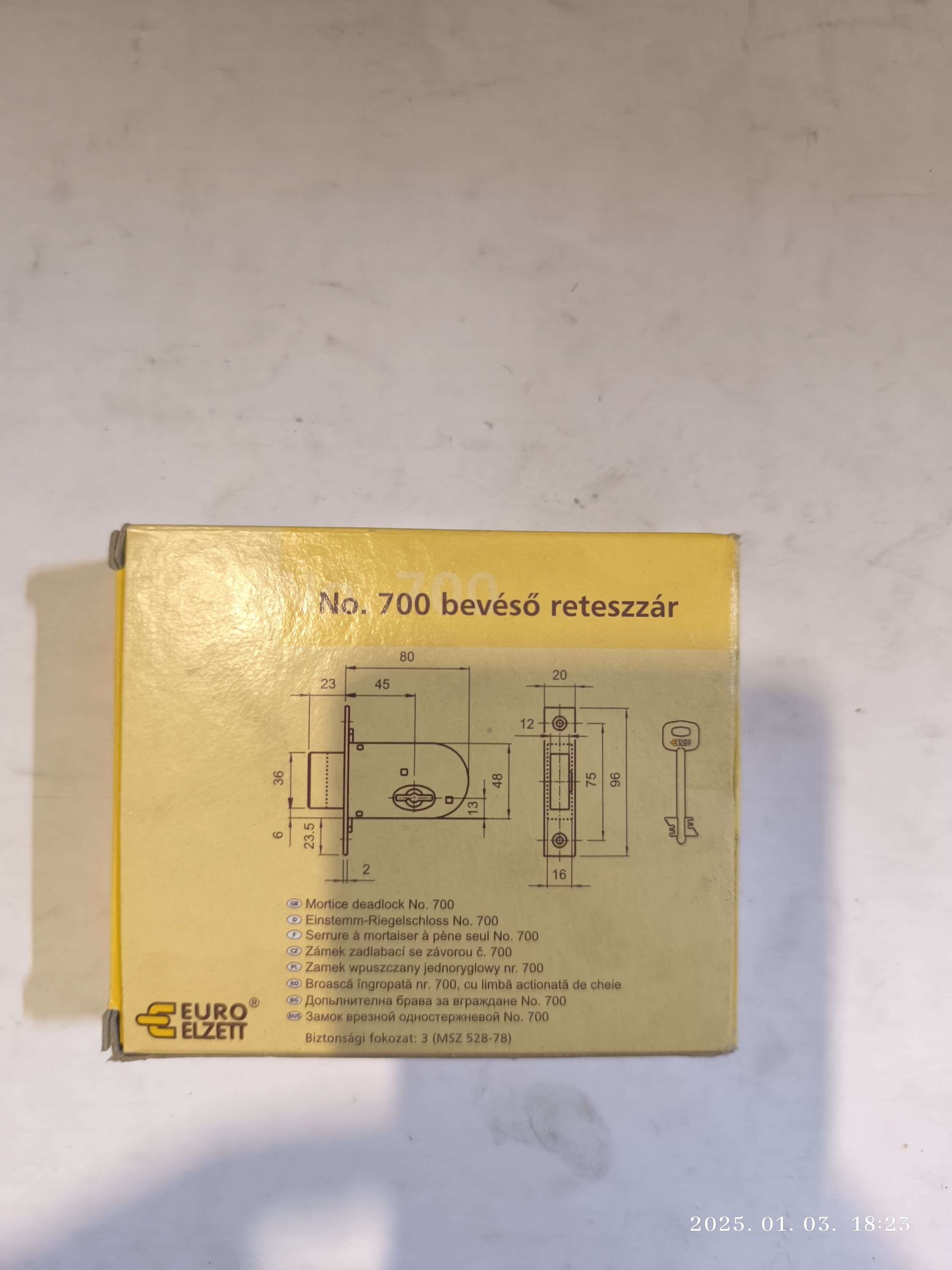 EURO ELZETT  bevéső reteszzár No termék fő termékképe