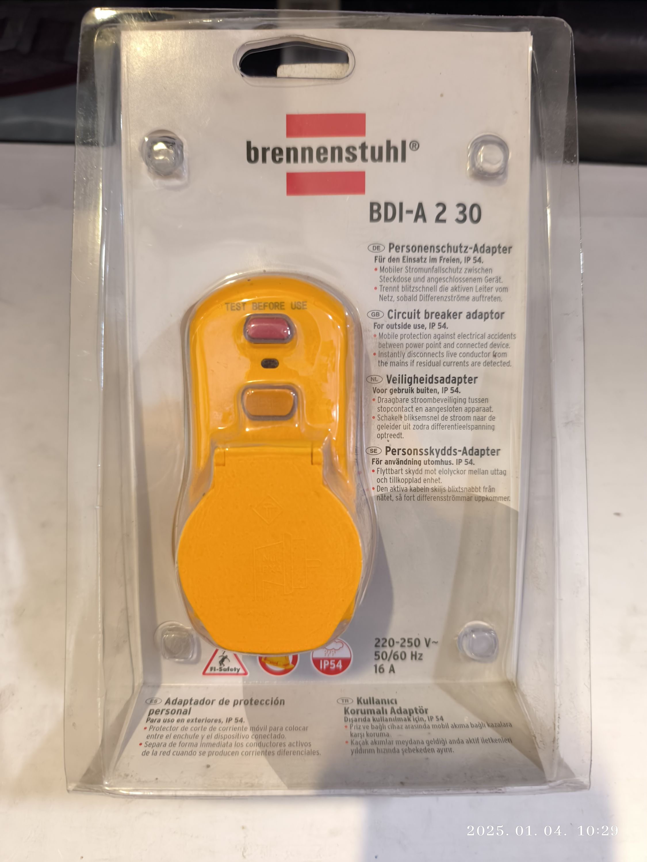 BRENNENSTUHL Kültéri érintésvédelmi relé konnektorba dugható termék fő termékképe