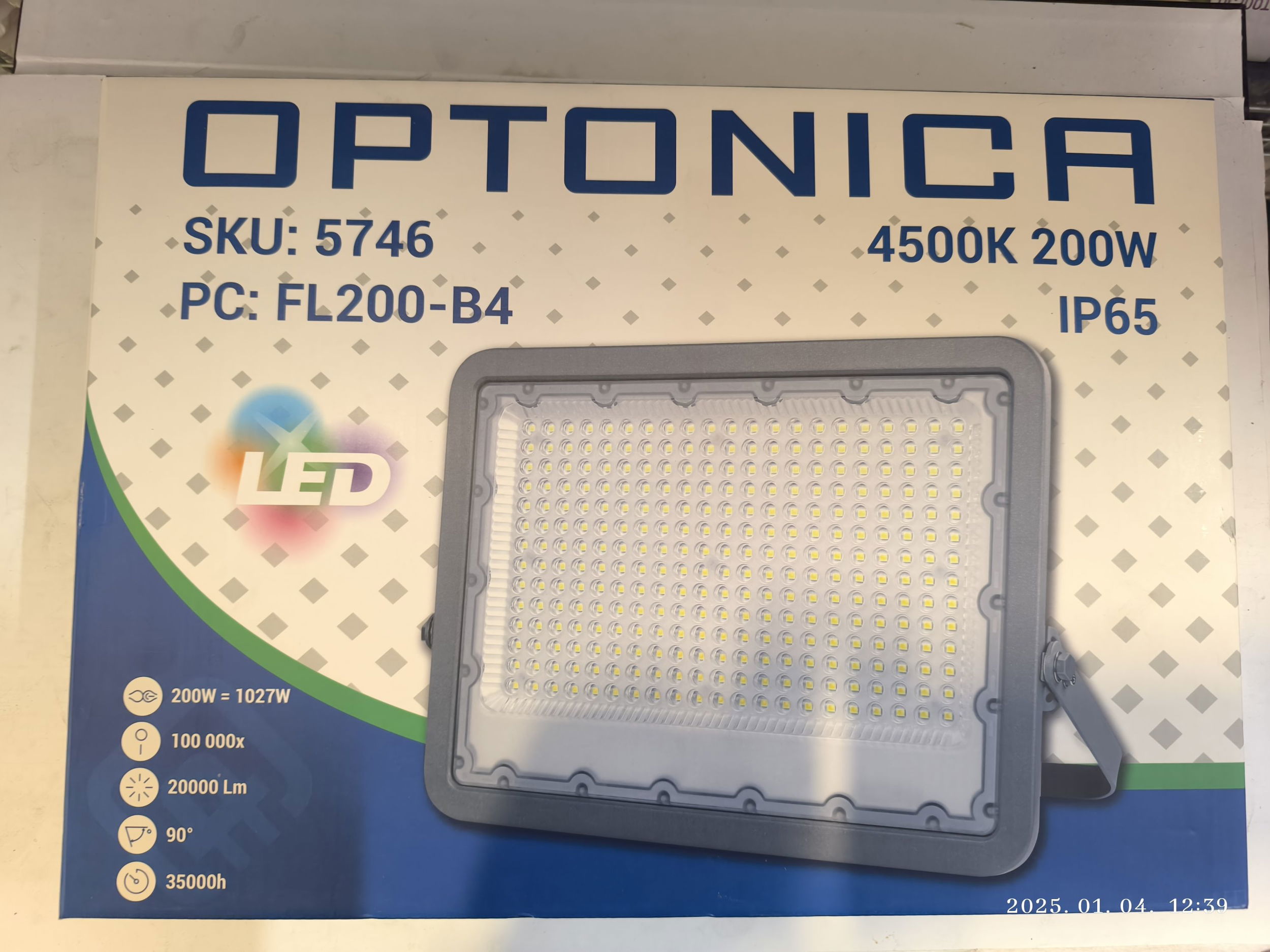 OPTONICA Led reflektor 200W 4000K IP65 termék fő termékképe