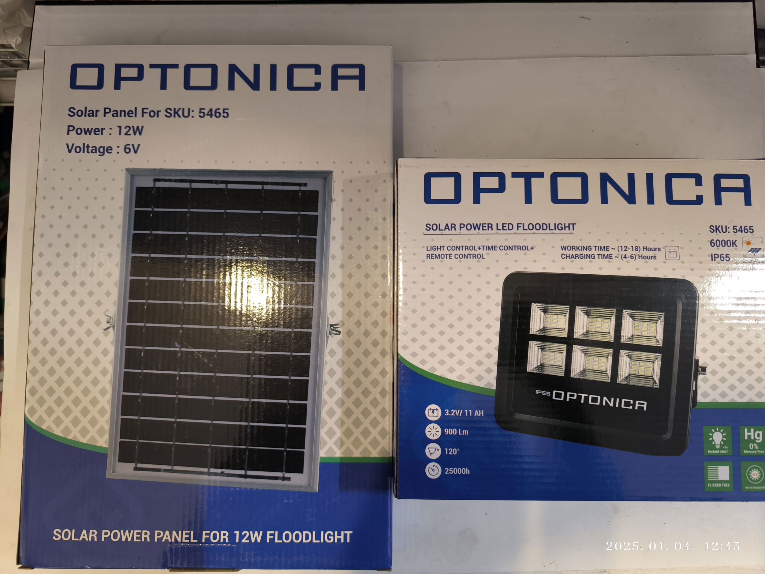 OPTONICA Led reflektor napelemes 50W 6000K IP65 termék fő termékképe