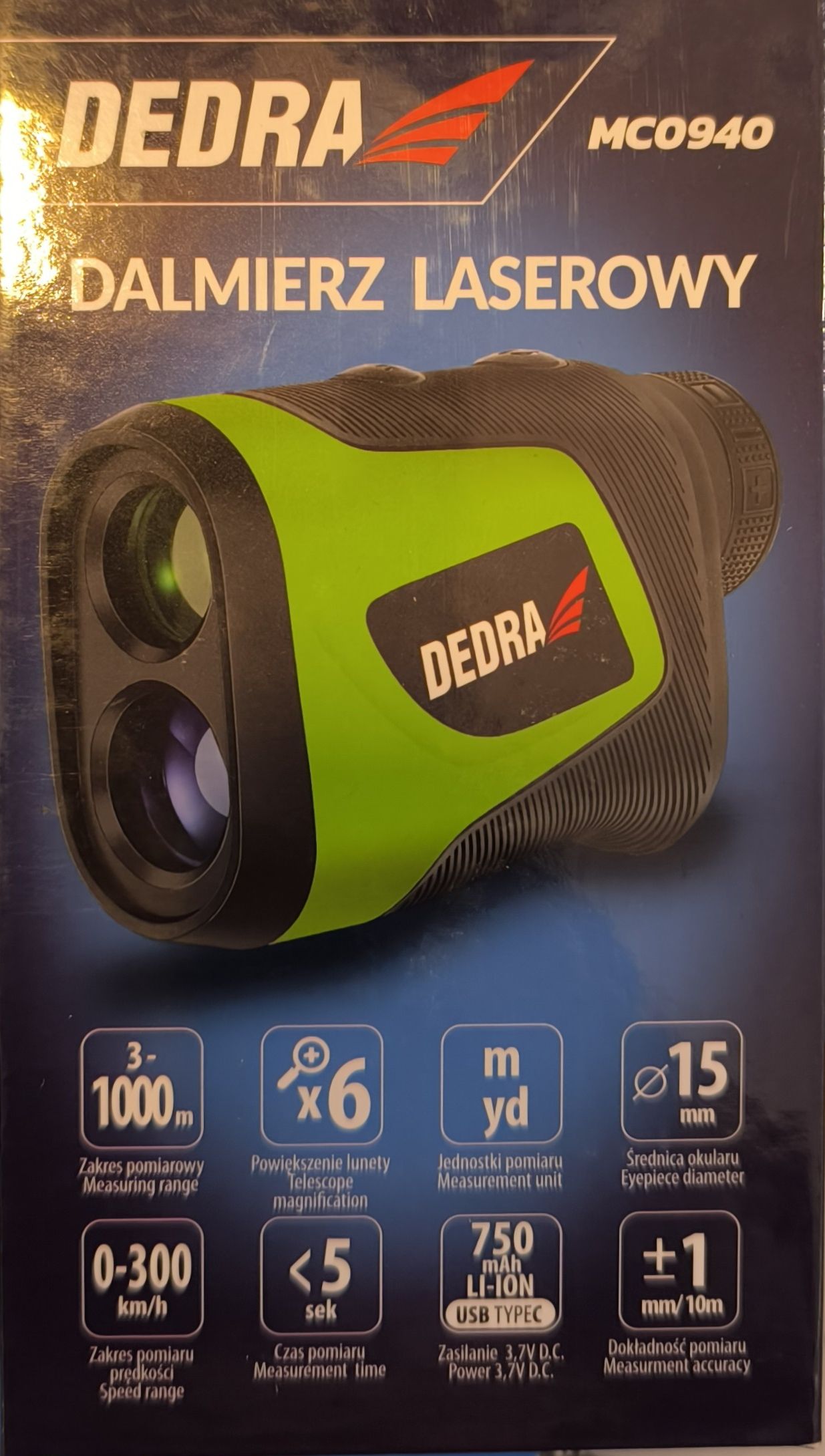 DEDRA Lézeres távolságmérő 1000m, monokuláris termék fő termékképe