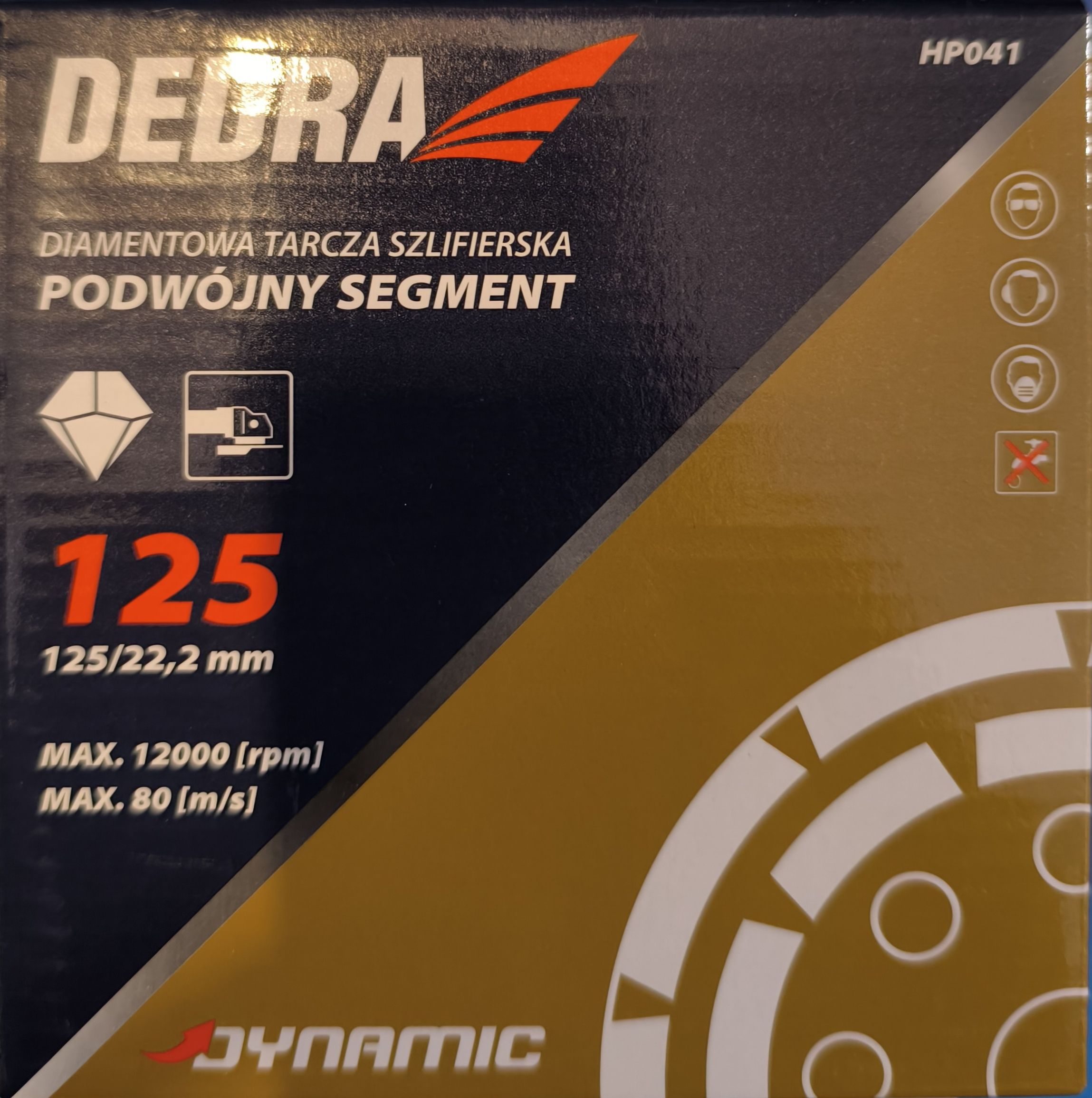 DEDRA Gyémánt csiszolótárcsa Duplaszegmens POP125/22,2mm termék fő termékképe