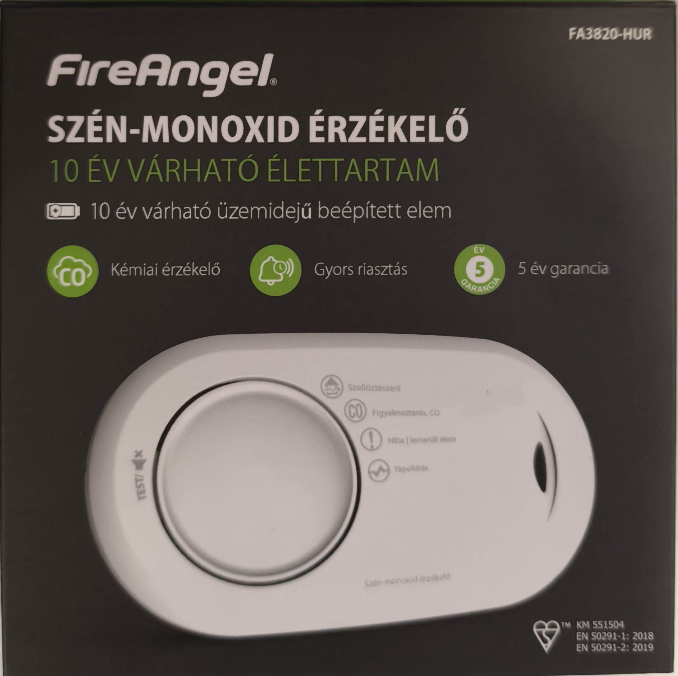 FIREANGEL  Beépített elemes szén-monoxid érzékelő termék fő termékképe