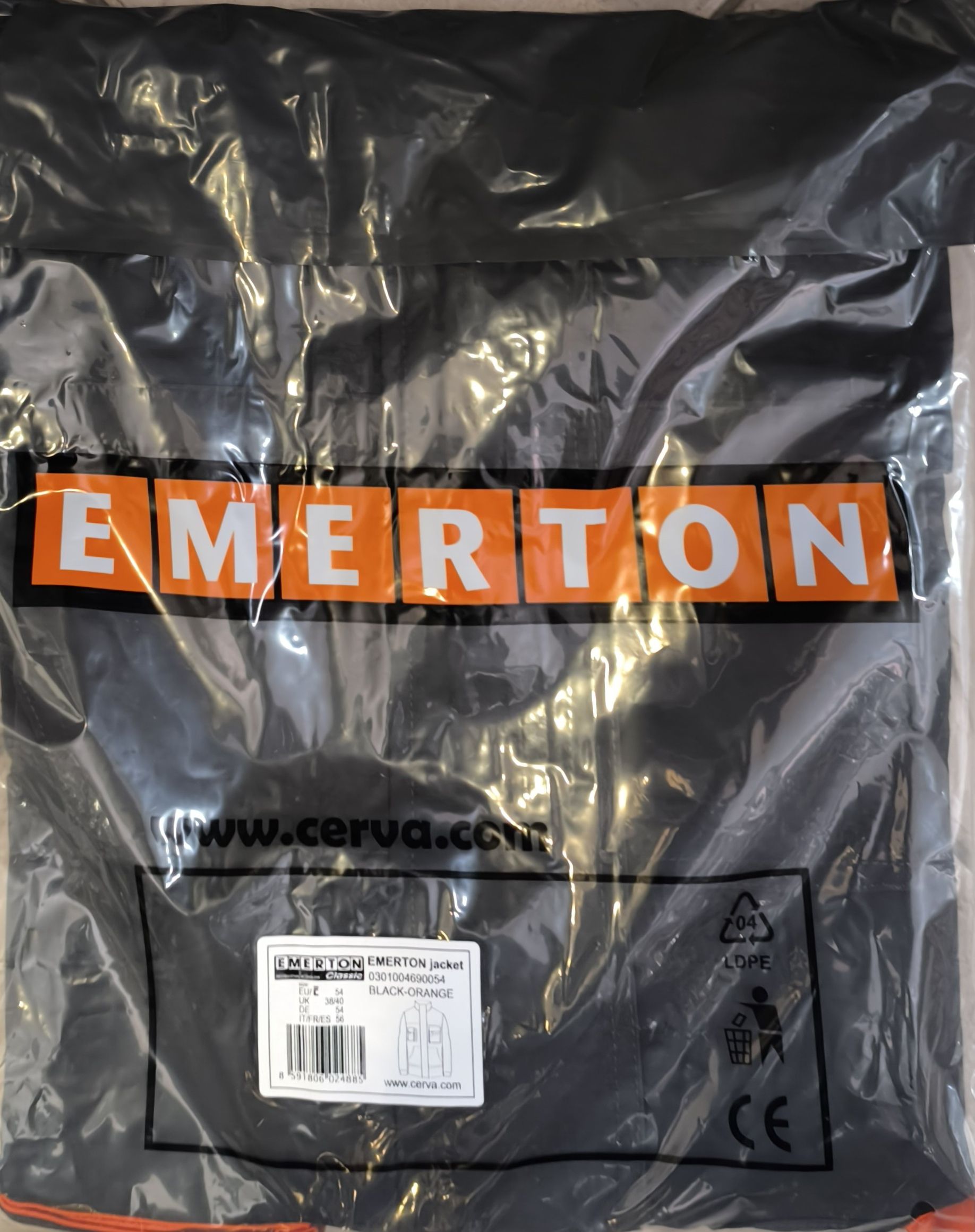 EMERTON munkás dzseki 54-es BLACK-ORANGE termék fő termékképe