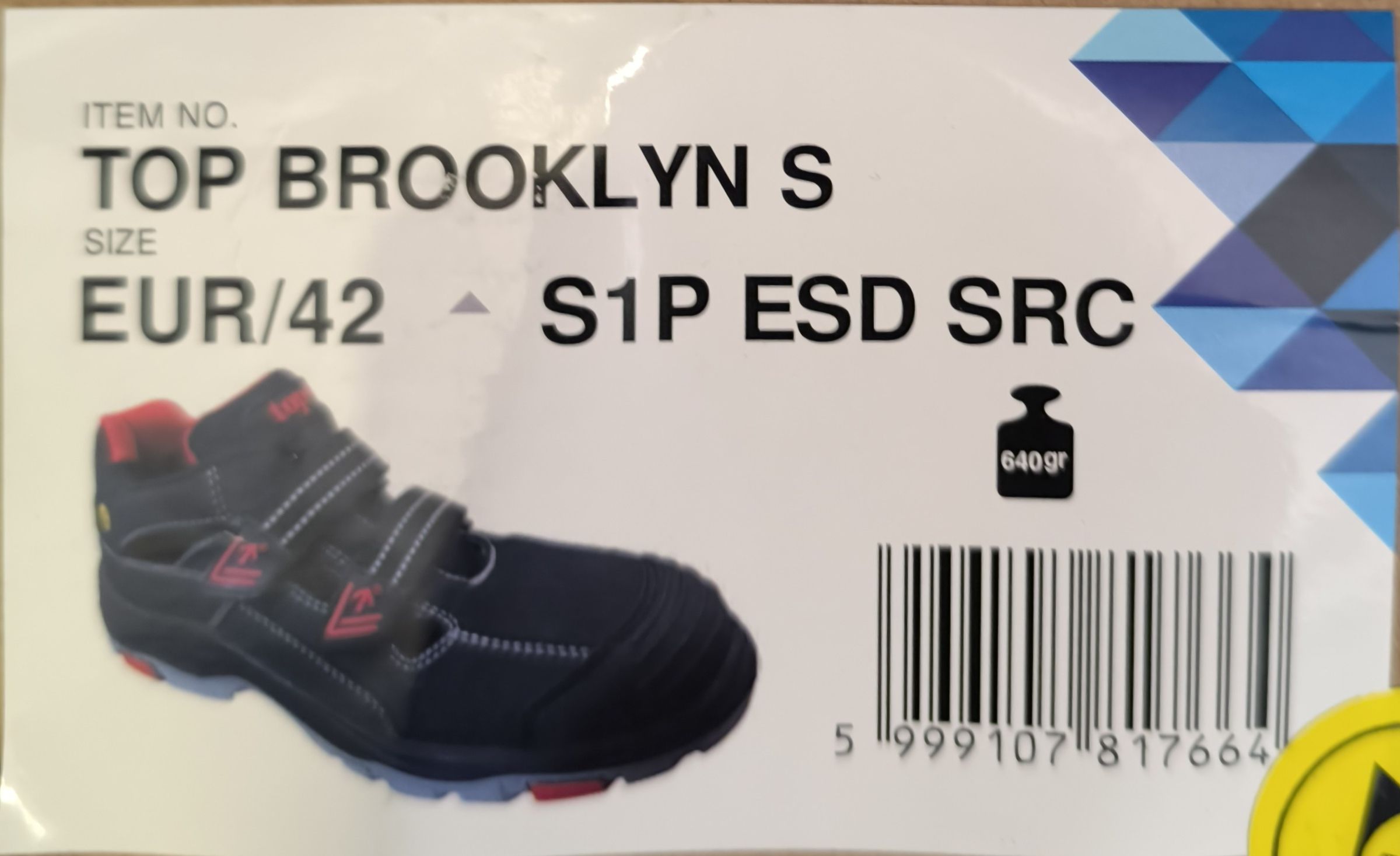 TOP BROOKLYN Védőszandál 42 S1P ESD SRC PU /gumi talppal  fekete/piros termék fő termékképe