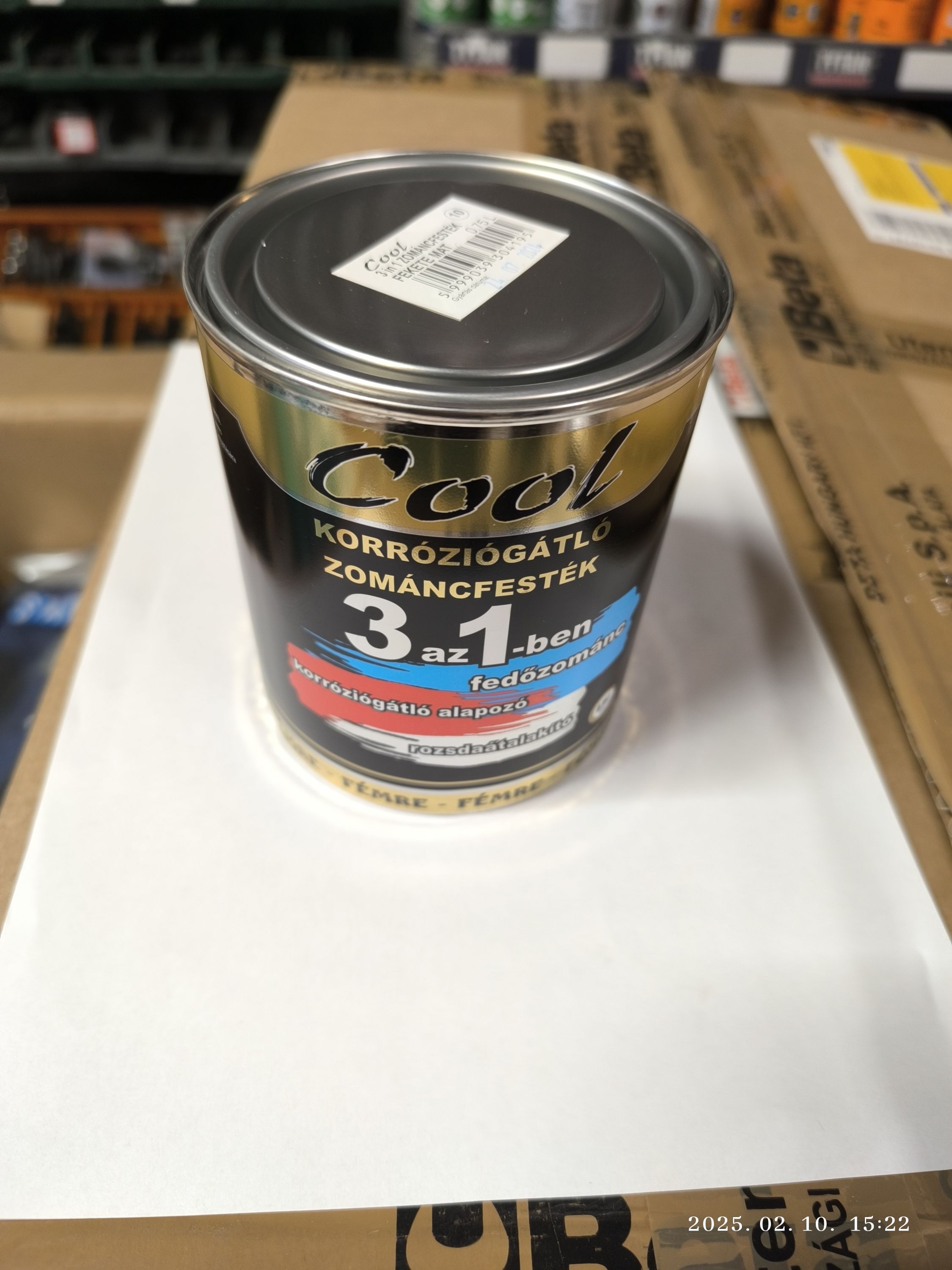 HEMMAX Cool 3in1 MATT zománcfesték fekete 0,75L termék fő termékképe