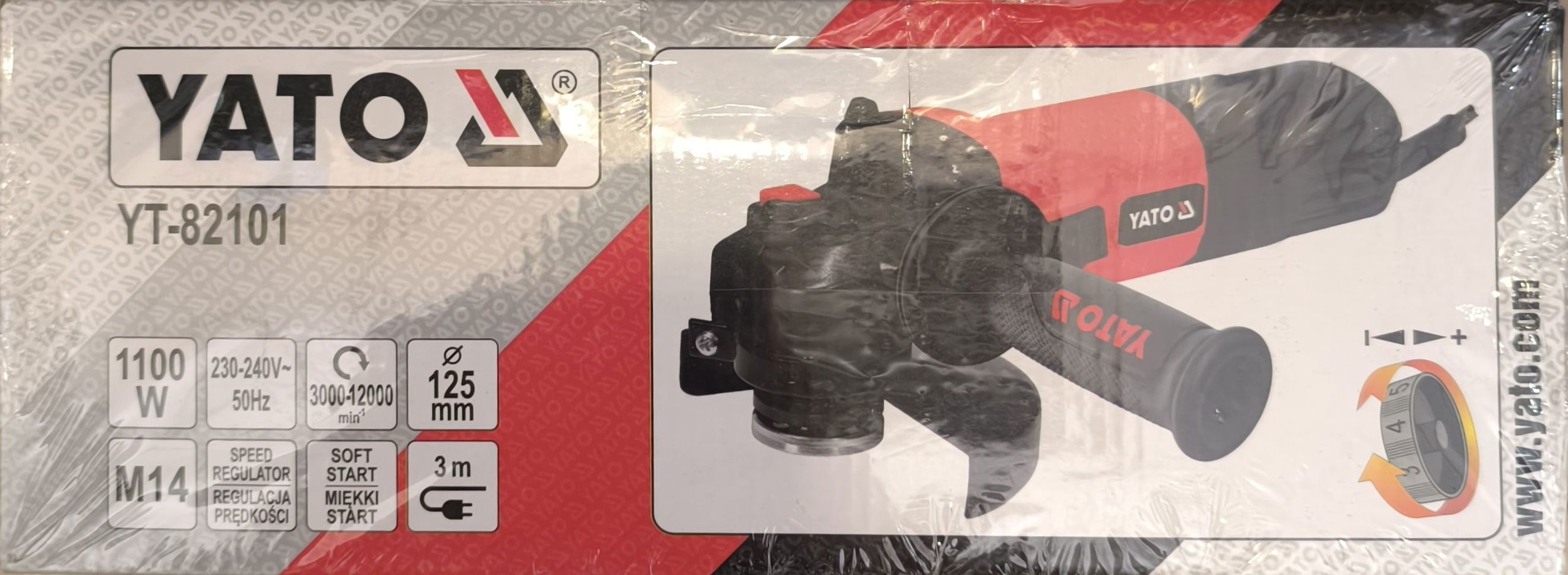 YATO ELEKTROMOS SAROKCSISZOLÓ FORDULATSZÁM SZABÁLYZÓS M14 125 MM 1100 W YATO termék fő termékképe