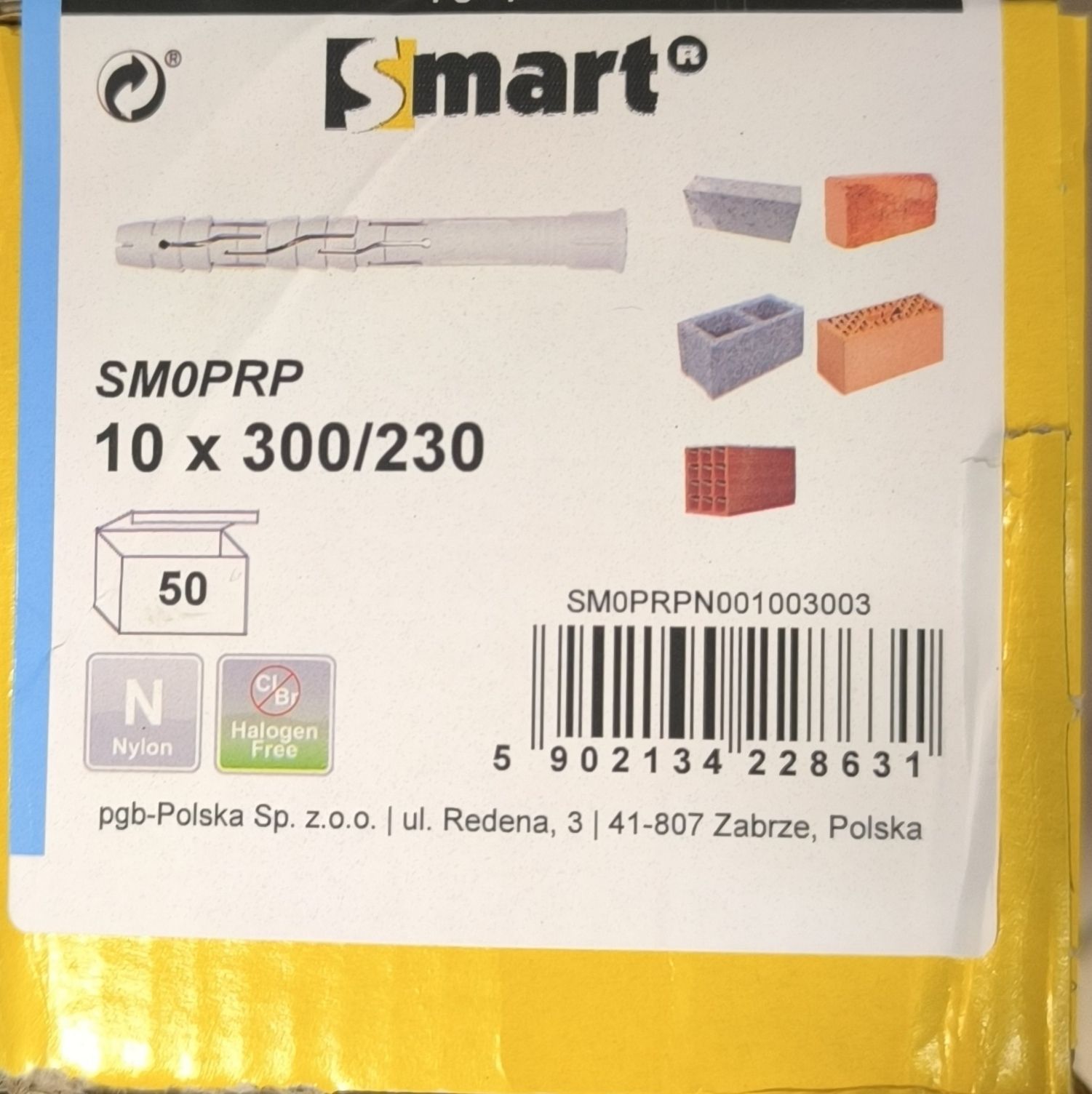 Dűbel 16x300mm Nylon termék fő termékképe