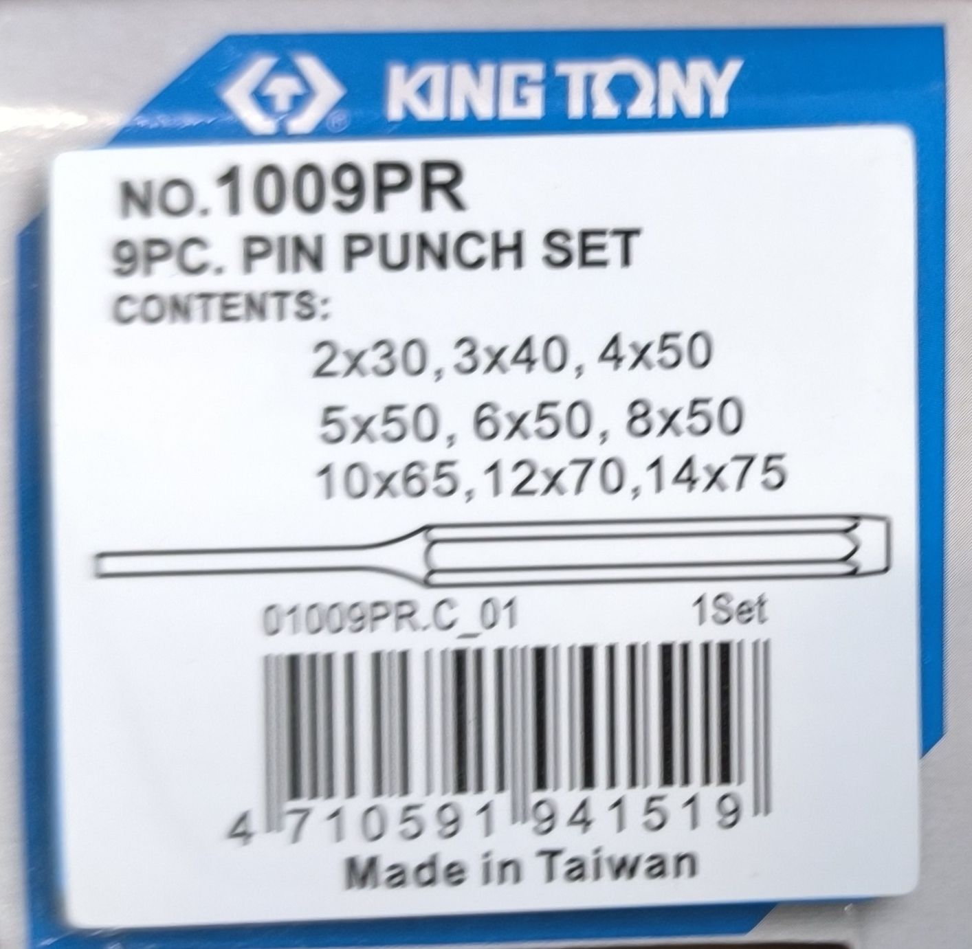 KING TONY Csapkiütő készlet 9db-os termék fő termékképe