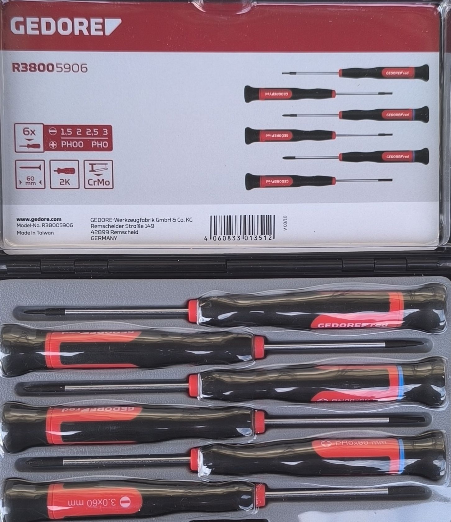 GEDORERED Műszerész csavarhúzó készlet lapos+PH 6részes termék fő termékképe