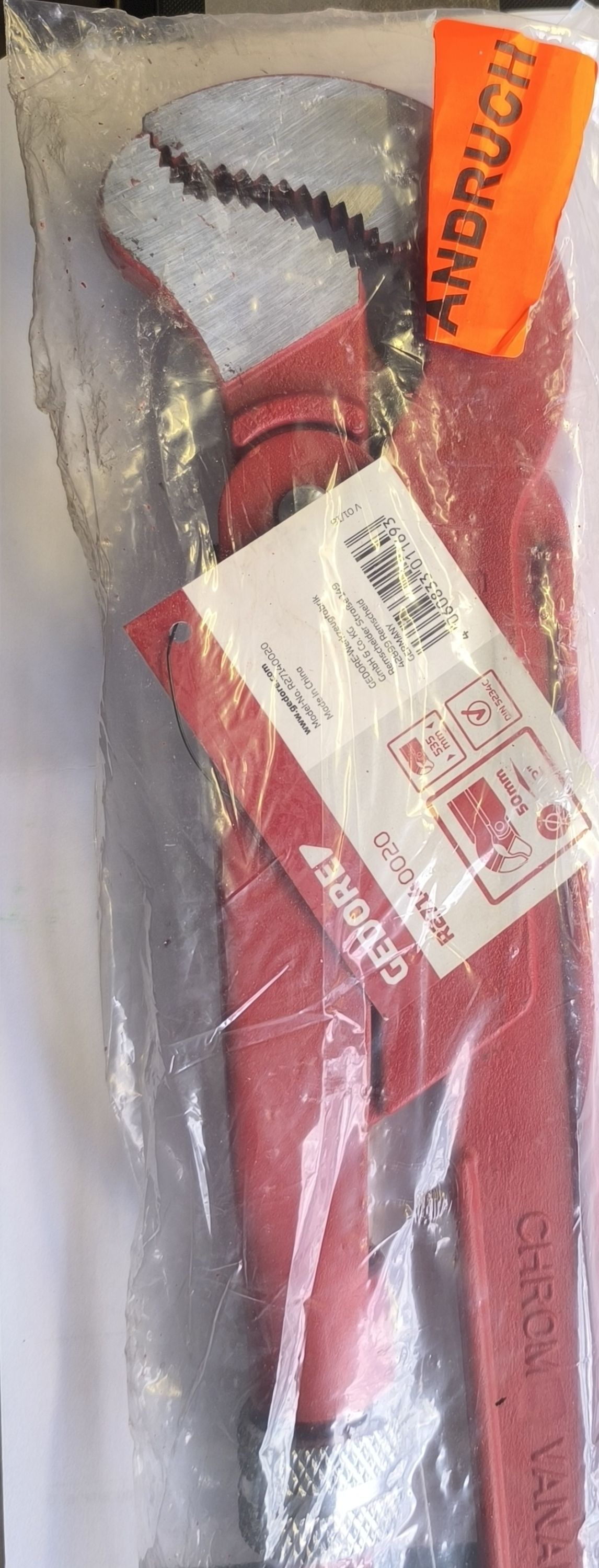 GedoreRed csőfogó 45 fokos S-pofájú 2" 535mm termék fő termékképe