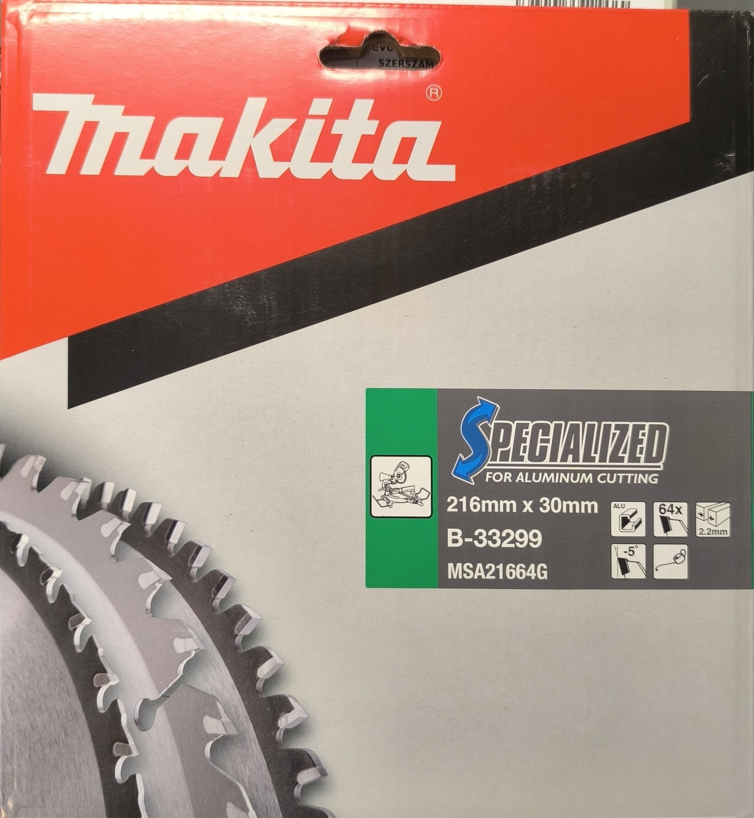 MAKITA körfűrészlap 216/30mm Z64 ALU termék fő termékképe