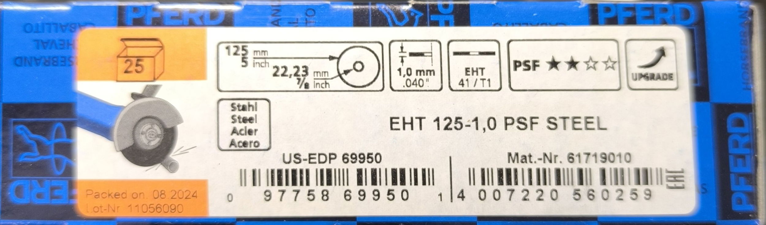 PFERD Vágókorong 125x1 mm STEEL termék fő termékképe
