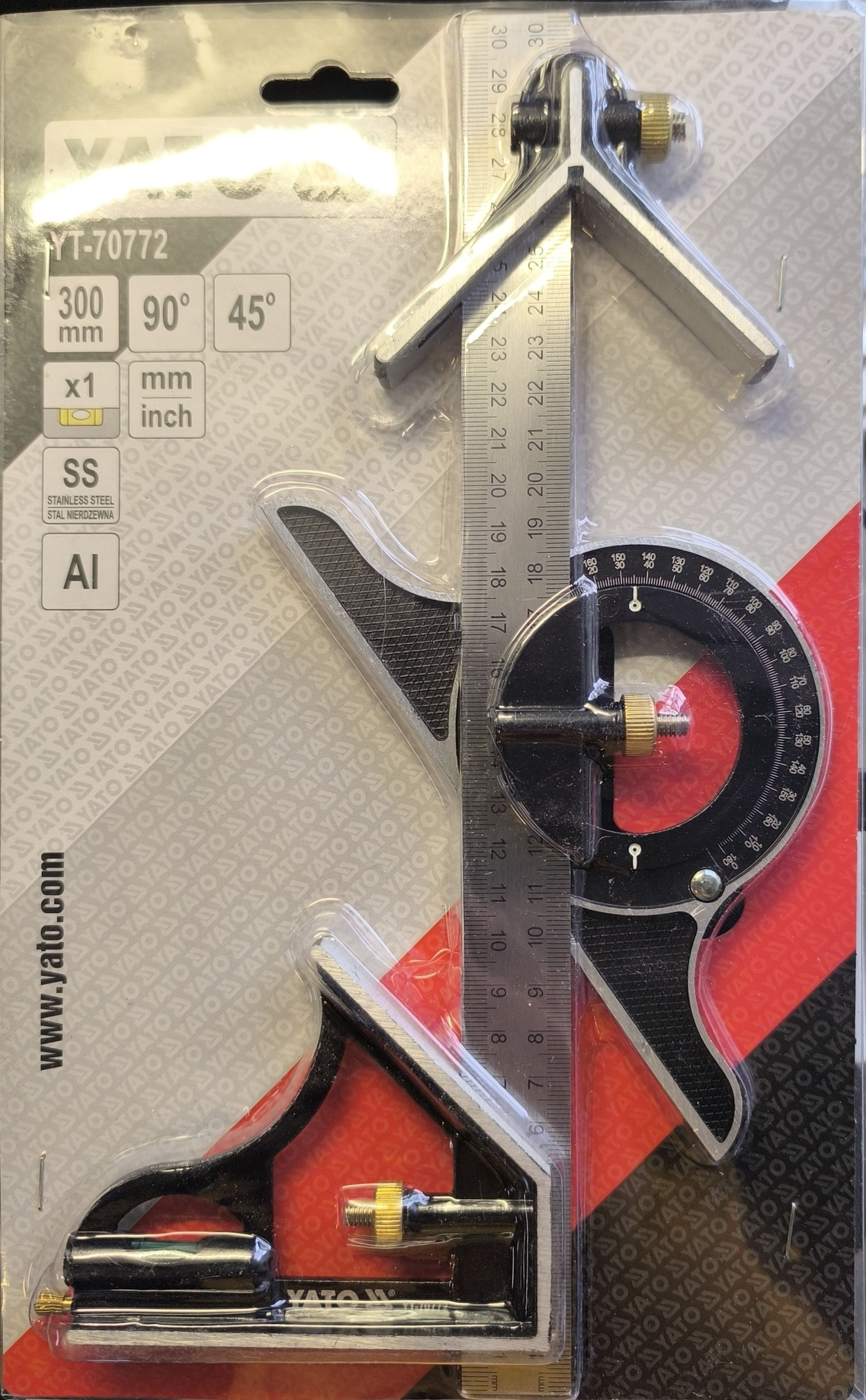 YATO Multifunkciós mérőeszköz (vonalzó, derékszög, vízmérték) termék fő termékképe