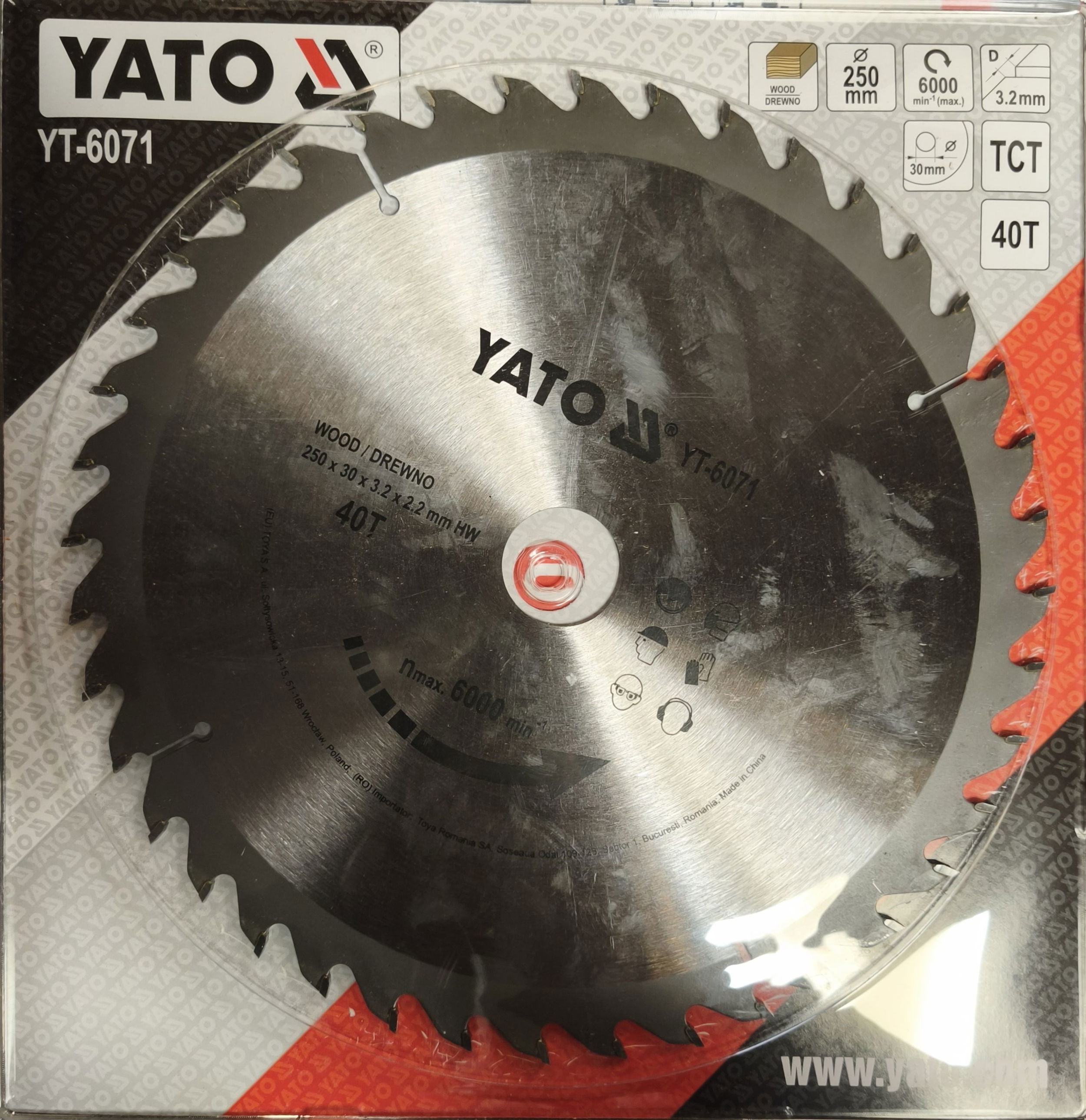 YATO Wolframkarbidos körfűrész lap250x30x3,2x2,2 mm termék fő termékképe