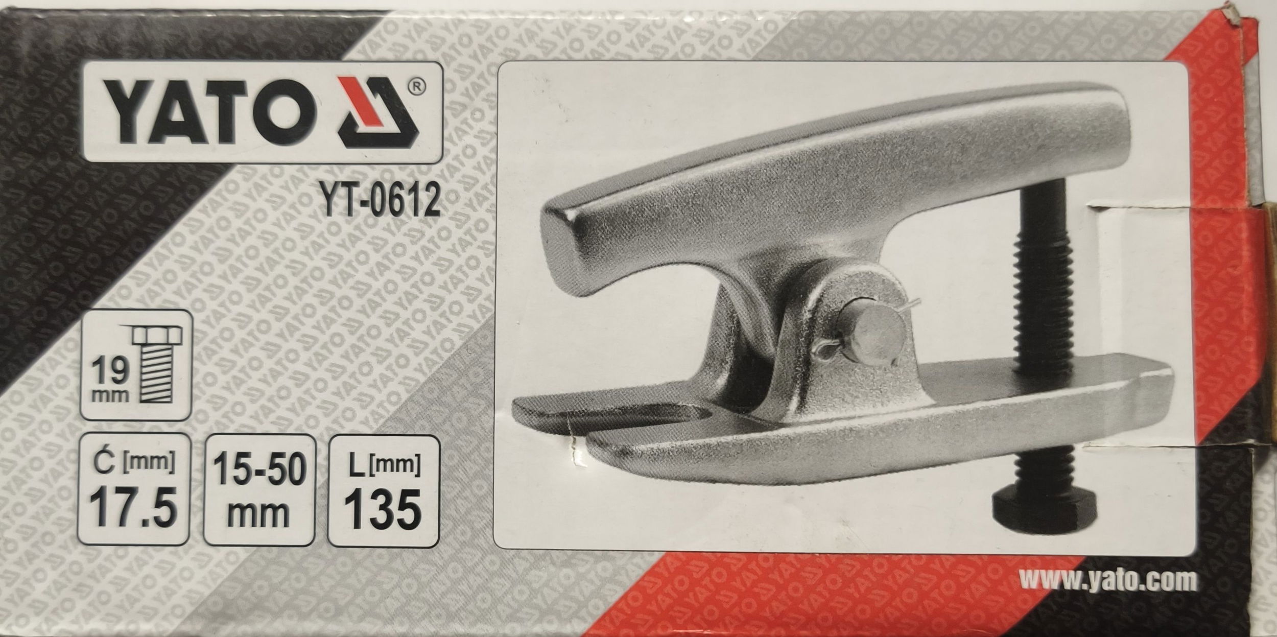 YATO Gömbfej kinyomó 19 x 135 x 17,5 termék fő termékképe